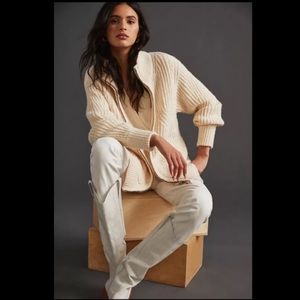 NWT Anthropologie Pilcro Zip-Front Longline Cardigan